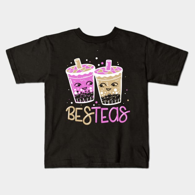 Bes-Teas - Funny Bubble Tea BFF Bestie Cute Kawaii Kids T-Shirt by Shirtbubble